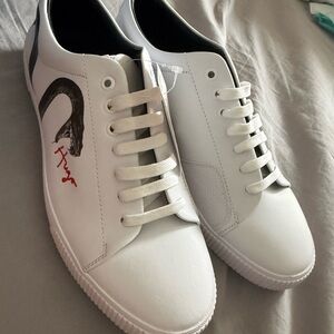 Hugo Boss White Sneakers with Black and Red Accents